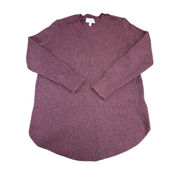 & Other Stories Plum Burgundy Wool Alpaca Blend Crewneck Sweater Medium - Picture 2 of 11